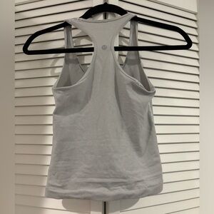 Lululemon Light Gray Striped Tanktop Race Length